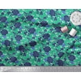 thumbnail image 3 of Soimoi Green Poly Georgette Fabric Leaves,Insect & Floral Artistic Decor Fabric Printed BTY 52 Inch Wide, 3 of 3