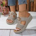 thumbnail image 3 of Womens Orthopedic Wedge Slides Sandals for Plantar Fasciitis Comfortable Arch Support Dressy Slip on, 3 of 7