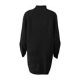 thumbnail image 5 of 2025 Women Mid Length Raglan Pullover SweaterSolid Color Hoodies Sleeve Sweater Solid Color Long Sleeve Zip Turtleneck Sweater, 5 of 5