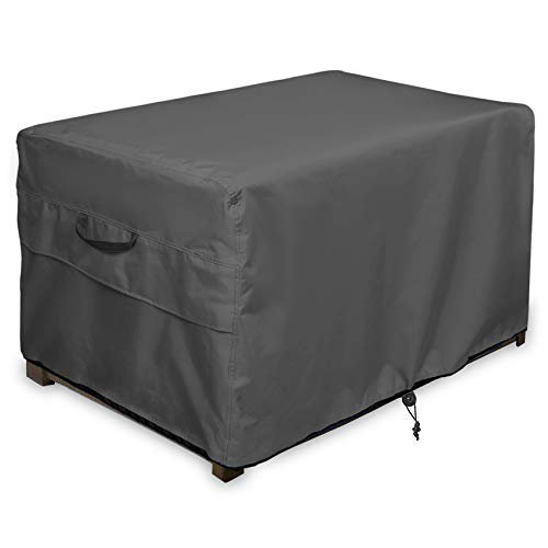 ULTCOVER Banc de Rangement pour Terrasse - Table de Foyer Rectangulaire Extérieure Imperméable 54 x 28 Pouces, Noir
