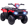 thumbnail image 1 of Aosom VTT 4 Roues 12 V pour Enfants avec Musique, Lumières DEL, Pneus à Bande de Roulement, Rouge, 1 of 10