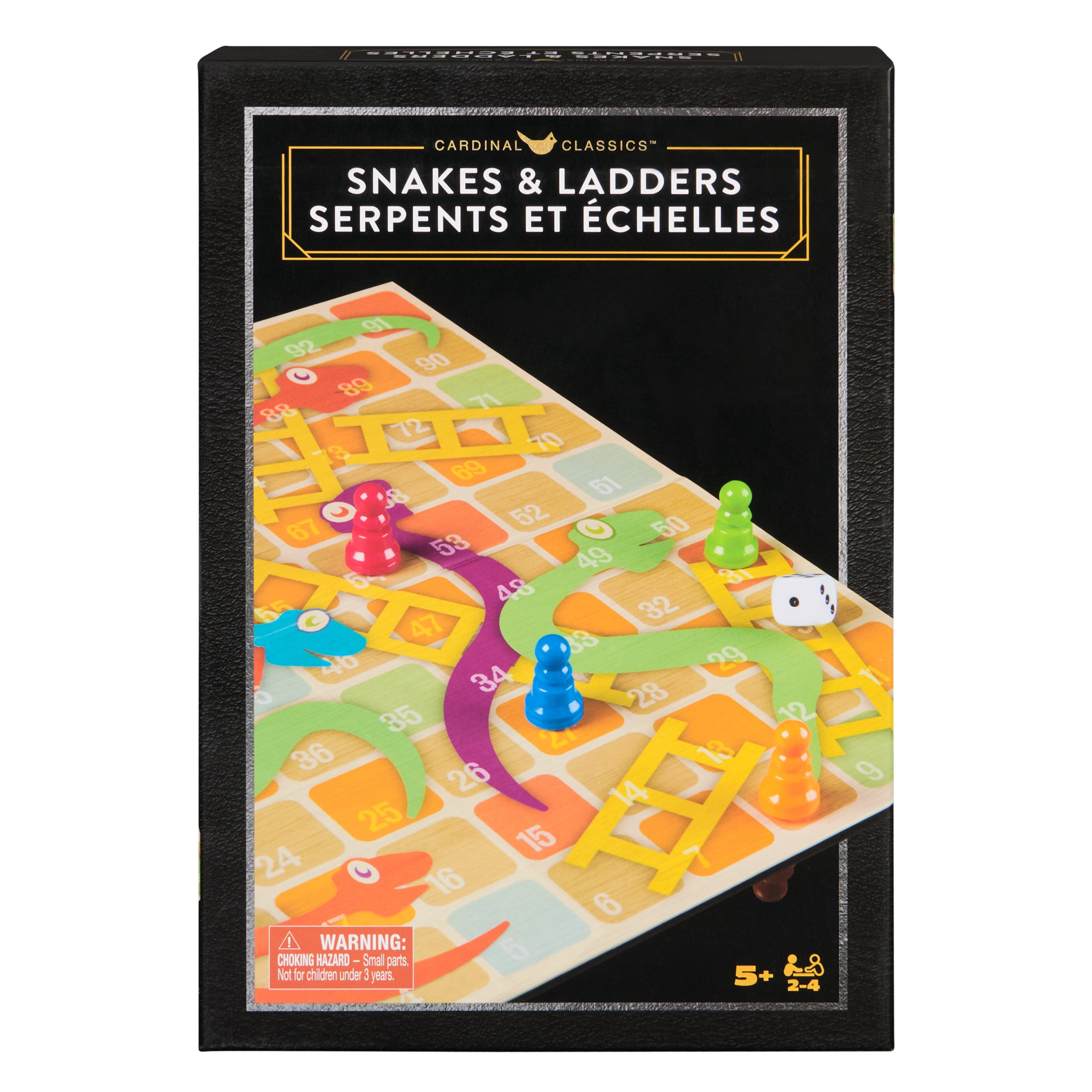Spin Master Games, Cardinal Classics Snakes & Ladders Board Game, Walmart Exclusive, 2-4 Players, for Ages 5 & Up