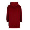 thumbnail image 3 of Chandail à Capuchon & Chandails en Molleton pour Femmes Long Sweat à Capuche à Fermeture Éclair Automne Hiver Veste de Sport Extra Grand Design Uni, 3 of 4