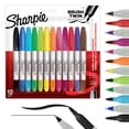 thumbnail image 1 of Sharpie Brush Twin Permanent Markers, Brush Tip Marker and Ultra Fine Tip Marker, Assorted Colours, 12 Count, 1 of 8