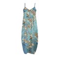 thumbnail image 4 of SMihono Robe Maxi Bohème d'Été pour Femmes Grande Taille Mode pour Femmes à Bretelles Taille Mi-Haute Col en V Sans Manches à Rayures Imprimées Ajustée Robe Longue de Plage Robe Évasée de Plage, 4 of 5
