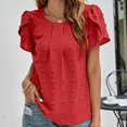 thumbnail image 2 of Birdeem Chandail Tricoté pour Femmes, Mode, Manches Courtes, Col Rond, Couleur Unie, Coupe Ample, 2 of 8