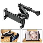 TOUMENY 3-in-1 Car Backseat Mount Extendable Foldable, Vehicle Rear Mounting Bracket for Phones Tablets, Adjustable Car Phone Holder for Travel with Universal Compatibility, Black