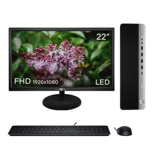 HP EliteDesk 800 G3 SFF Entreprises PC, i5-6th Gen Jusqu'à 3,6 GHz, 16GB DDR4 RAM, 500GB HDD, 22inch Moniteur, clavier & Souris, fenêtres 10 Pro(64bit)- Rénové
