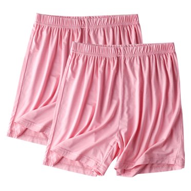 Diufon 2pc Womens Plus Size Shorts Solid Color Lounge Shorts Elastic Waist Homewear Shorts