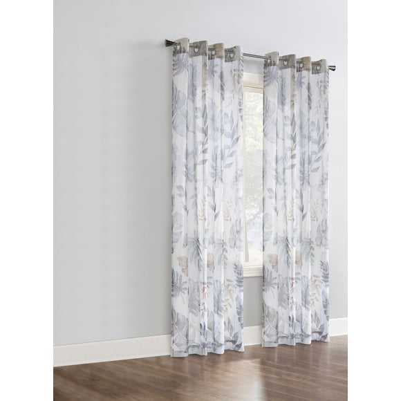 Alli Sheer Grommet Curtain Panel Pair 52" x 84" each in Taupe