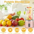 thumbnail image 2 of POINTERTECK Mélangeur à Jus Mini 400 ml Mélangeur Portable Mélangeur à Jus à Six Lames Mélangeur Sans Fil USB Rechargeable Presse-Agrumes pour Fruits, 2 of 7