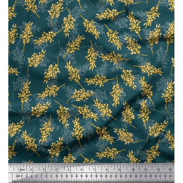 Soimoi polyester Crepe Fabric Berries Fruits Print Sewing Fabric Yard 42 Inch Wide