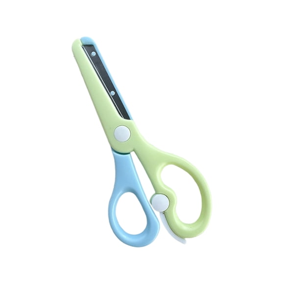 SLYNSHome Ciseaux de Sécurité, Ciseaux en Plastique Sécuritaires Ciseaux de Coupe de Papier Ciseaux de Papeterie Ciseaux d'Artisanat de Sécurité - Vert