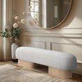 thumbnail image 2 of Meridian Furniture Robertson Cream Boucle Fabric Bench, 2 of 17