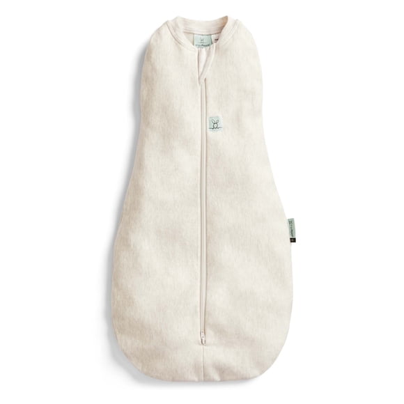 ergoPouch - Cocoon Sleep Sack Swaddle - Organic Cotton Newborn Swaddle Bag with Two-Way Zipper - Baby Swaddle Blanket for Safe Sleep 0.2tog - Oatmeal Marle, 0-3M