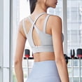thumbnail image 4 of Virmaxy Soutien-Gorge de Sport à Fort Impact pour Femmes avec Bretelles Absorbant les Chocs, Rassemblant et Couvrant les Seins Gris m, 4 of 4