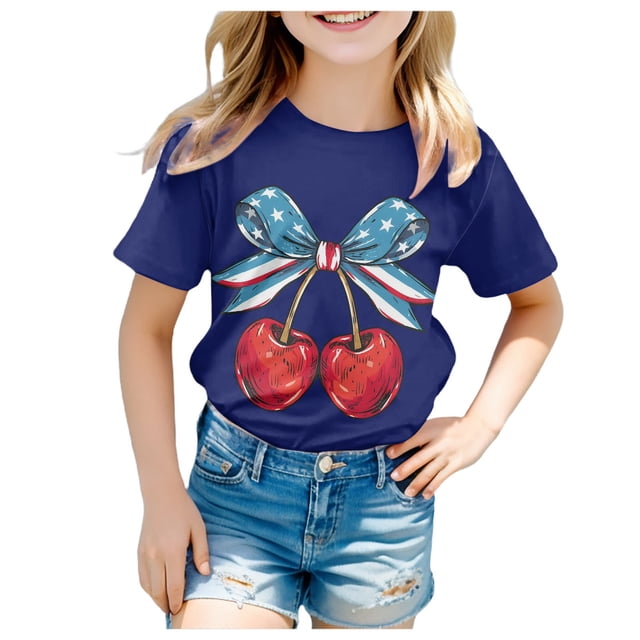 WEAIXIMIUNG T-Shirts Blancs pour Enfants Filles T-Shirt à Manches Courtes d'Été Col Rond T-Shirt Coupe Décontractée Basique