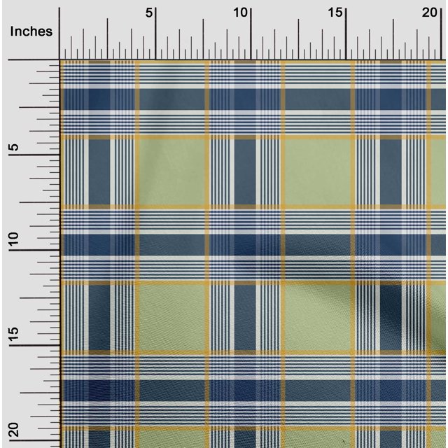 oneOone Cotton Poplin Fabric Madras Check Printed Craft Fabric BTY 56 Inch Wide