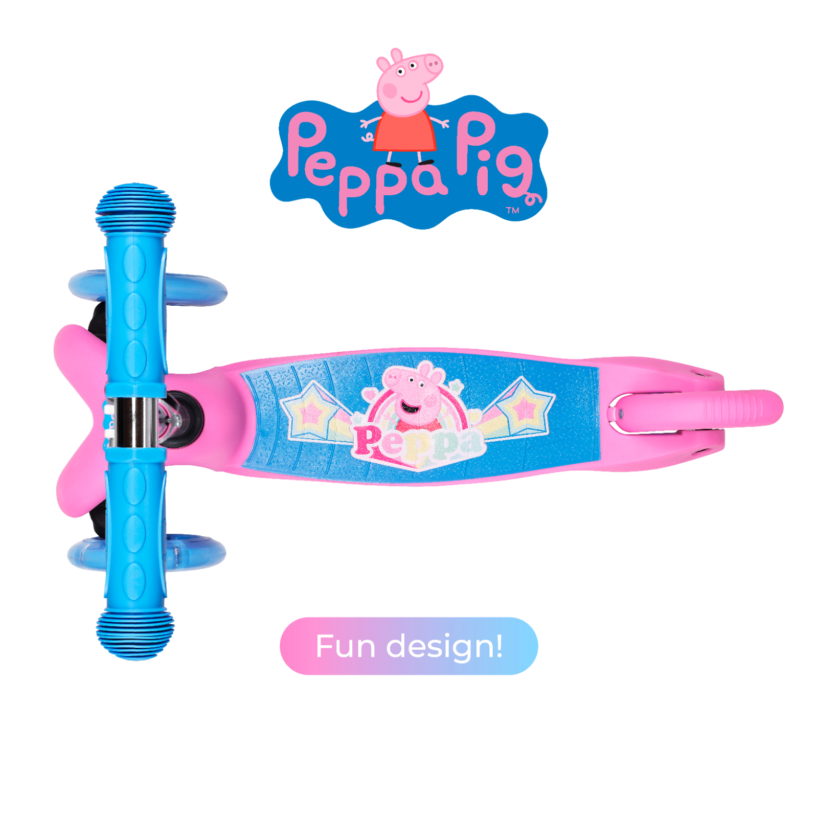Peppa Pig 3-Wheel Light-Up Scooter for Kids w/ Adjustable Handlebar