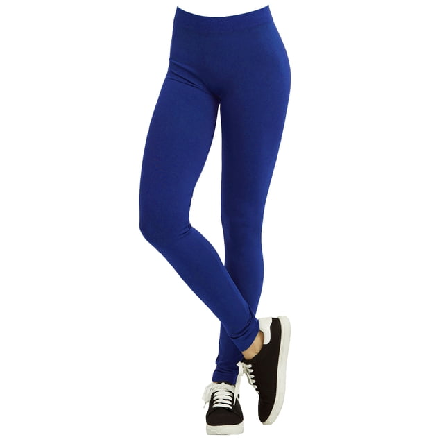 Polyester Spandex Womens Full Length Leggings, Royal