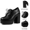 thumbnail image 3 of Unique Bargains Bottines à Plateforme à Talon Bloc Haut pour Femmes, 3 of 7