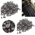 thumbnail image 1 of LPSSTORE 500PCS Hair Beads Silicone Lined Nano Rings Micro Links Beads for Hair Extensions Dark Brown, 1 of 6
