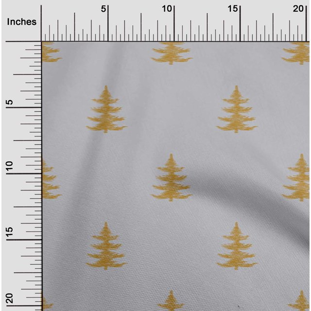 oneOone Cotton Cambric Fabric Christmas Tree Ikat Print Sewing Fabric BTY 56 Inch Wide