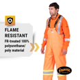 thumbnail image 2 of 5893 Flame Resistant PU Stretch Hi-Viz Rain Bib Overall, 2 of 8