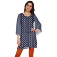 thumbnail image 1 of Moomaya Robes Tuniques Courtes Femmes Manches Kimono Kurti Imprimé Mini Tenue d'Été, 1 of 5