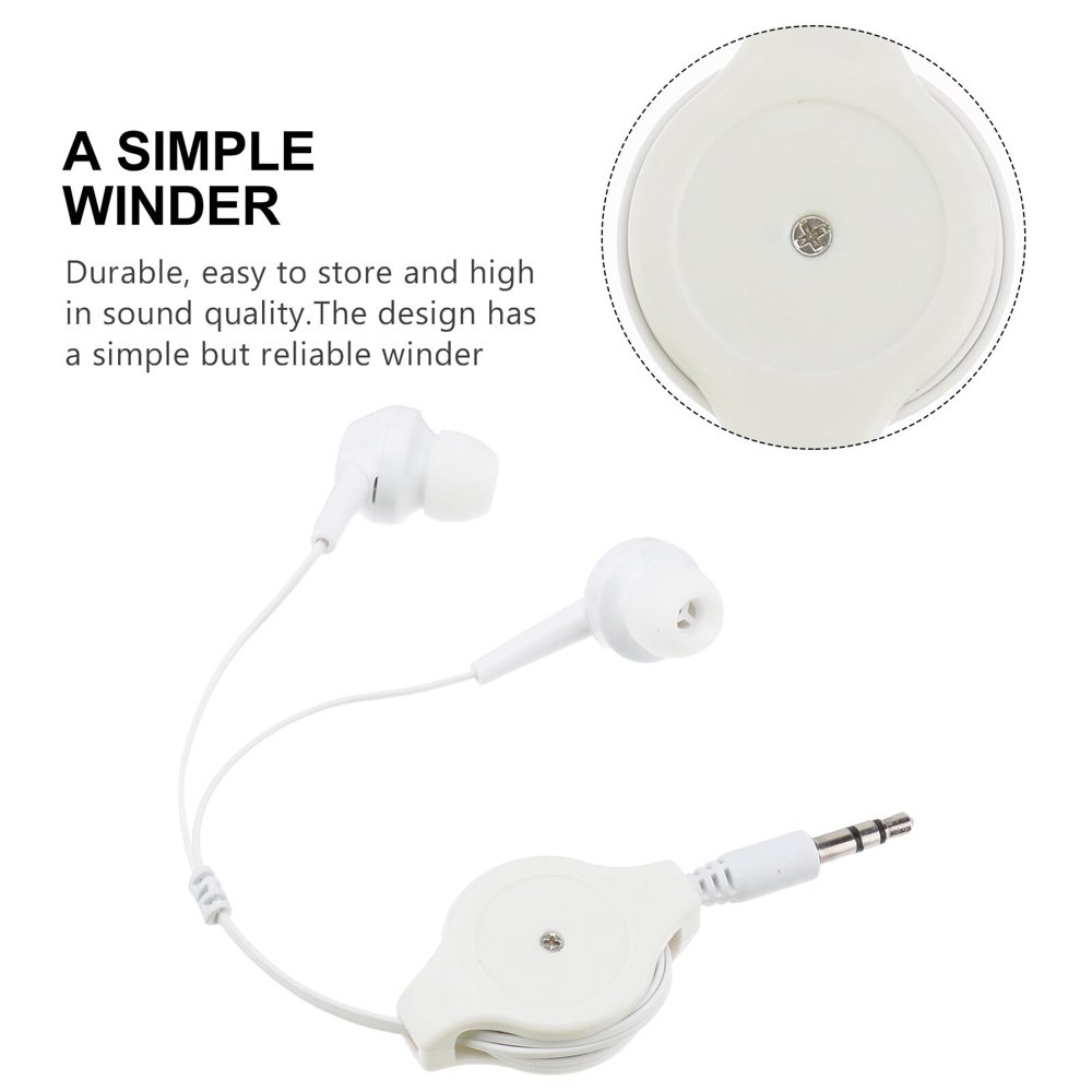 AMERTEER Ear Phones Wired Retractable Earphone Over-ear Headphones Storage Surround Buds Earphones Telescopic