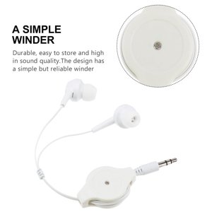 AMERTEER Ear Phones Wired Retractable Earphone Over-ear Headphones Storage Surround Buds Earphones Telescopic