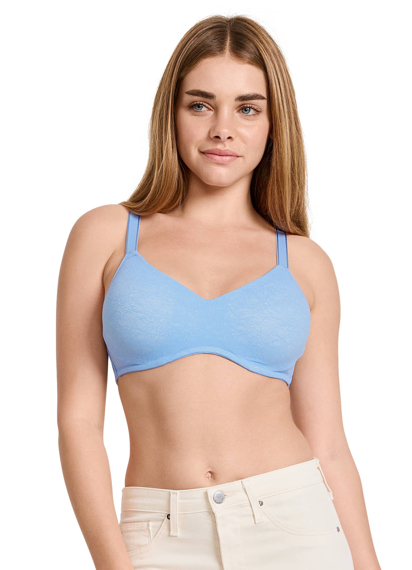 Jockey  Smooth & Sleek Lace Full Coverage Wirefree T-Shirt Bra
