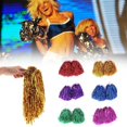 thumbnail image 4 of 1 PAIR OF POM POMS CHEERLEADER FANCY DRESS ACCESSORY THEATRE DANCE GR Gift M4K0, 4 of 8