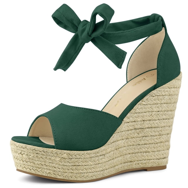 BLISSFUL STEP Sandales Espadrilles pour Femmes à Lacets avec Bride à la Cheville