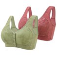 thumbnail image 1 of Yuzhih Bras for Women Front Closure Bra Cotton Full Coverage Comfort Wireless Push up Bralettes 2 Pack, 1 of 2