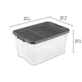 thumbnail image 2 of Sterilite 72 L Bac à loquets, bac de rangement en plastique transparent durable avec couvercle, gris foncé, 2 of 9