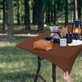 thumbnail image 3 of Maplenight Elastic Fitted Tablecloth 35x59" Rectangle - Washable Stretch Kitchen Dining Table Cloths - Solid Color Indoor Outdoor Table Cover for Wedding Banquet Birthday Party Decor Coffee, 3 of 9