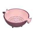 thumbnail image 1 of Double Rotating Draining Basket Double Color Fruit Basket Plastic Dishwashing Basket Kitchen Supplies Storage Basket Double Round Fruit Basket Dishwashing, 1 of 7