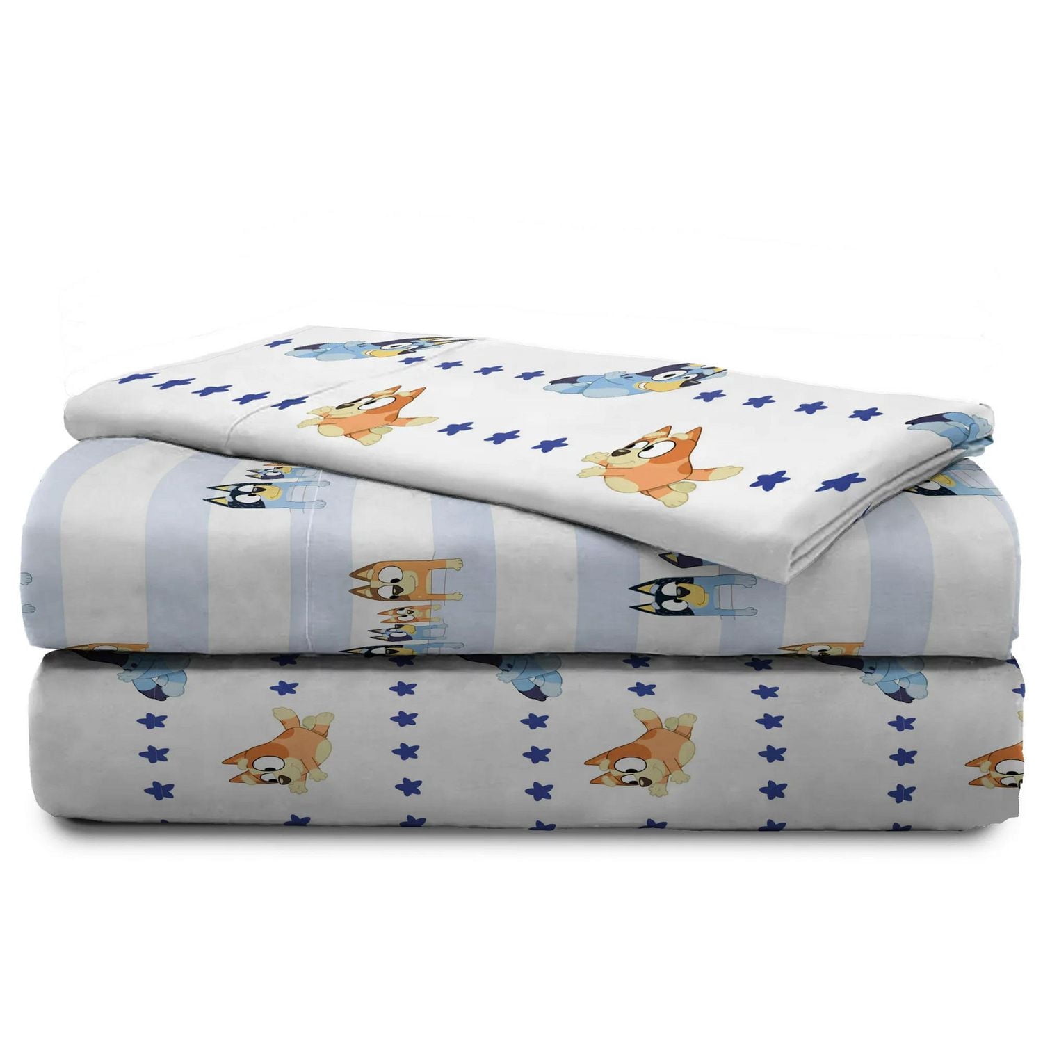 Bluey Dans le Rêve Ensemble de Draps 3-Pièces pour Lit 1 Place, 100 % Polyester