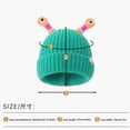 thumbnail image 3 of Knit Frog Beanie with Light Up Eyes & Antennas, Retractable LED Flashing Winter Hat for Streetwear, Funny Novelty Accessory, 3 of 5
