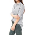 thumbnail image 4 of INSPIRE CHIC Chemises pour Femmes à Boutons, Manches Longues Retroussables, Col à Revers, TP Gris, 4 of 6