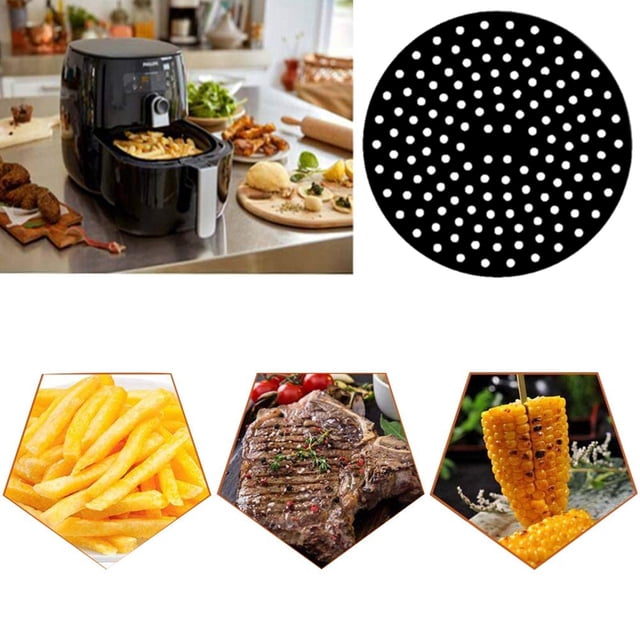 Agiferg Doublures Réutilisables pour Friteuse à Air Chaud Bâton Tapis de Panier en Silicone pour Friteuse à Air Accessoires