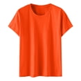 thumbnail image 4 of Meichang Hauts Grande Taille pour Femmes Liquidation T-Shirts à Manches Courtes Basiques Col Rond Coupe Ample Hauts d'Été T-Shirts Basiques Tuniques Habillées Décontractées, 4 of 5