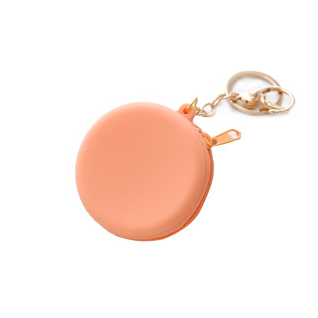 Coins Coin Purse Silicone Cute Zipper Closure Gift Choice Women Change Pouch Wallet For Lipstick KeysSingle Color, Orange