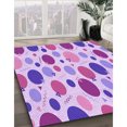 thumbnail image 3 of Ahgly Tapis Rond Lavable en Machine Intérieur Transitionnel Fleur Rose, 7 Pieds Rond, 3 of 7