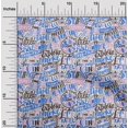 thumbnail image 2 of oneOone Velvet Blue Fabric Writing Text Fabric For Sewing Printed Craft Fabric By The Yard 58 Inch Wide, 2 of 4