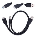 thumbnail image 4 of LAFGUR Y Type Data Cable,Power Data Cable USB-A to USB 2.0 + Micro B Y Type Male to Male for Mobile Hard Disk Black,Power Data Cable, 4 of 8