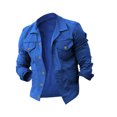 thumbnail image 2 of Birdeem Mens Lapel Slimfit Solid Color Pocket Button Long Sleeve Jacket, 2 of 4