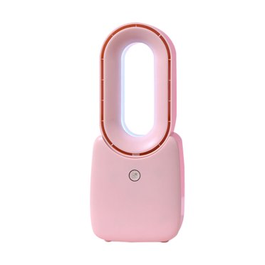 Ventilateur de Bureau, Ventilateur Sans Pales de 11,8 Pouces Petit Ventilateur de Table Refroidisseur d'Air, Ventilateur Portable Rechargeable Silencieux avec Contrôle Tactile 5 Couleurs Décoratif Sans Lumière LED pour Bureau Chambre