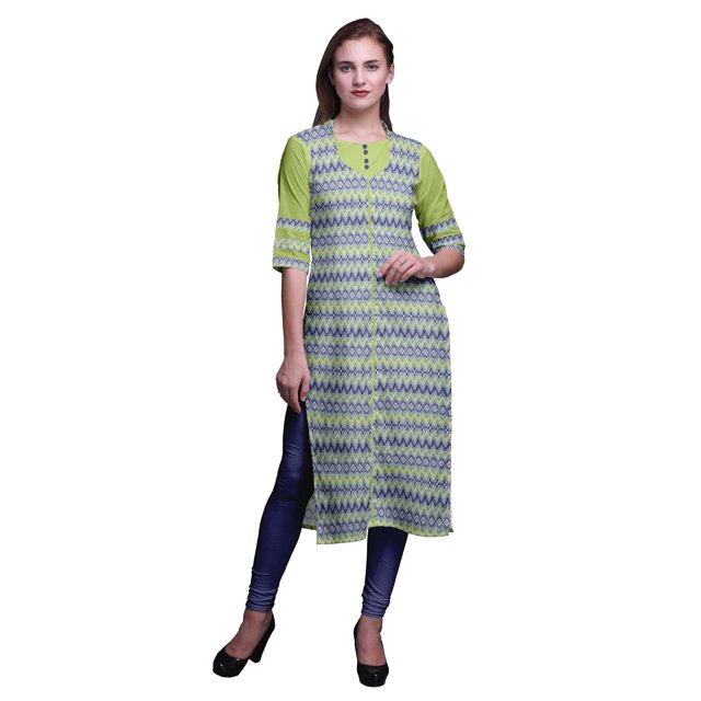 Bimba Kurti Droite Décontractée Imprimée Haut à Manches 3/4 Longue Kurta Robe pour Femmes